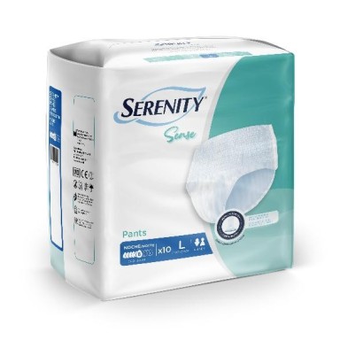 Absorbente Incontinencia Orina Noche Anatómico Serenity Sense Pants 80 Unidades Talla Grande