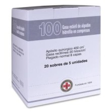 Gasa Estéril Algodón Hidrofilo Compresas Gran Cruz 20 Sobres 5 Unidades