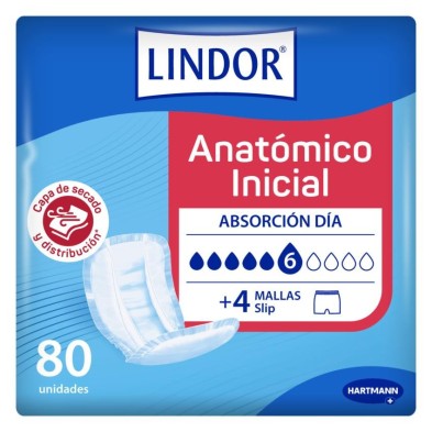 Absorbente Incontinencia Orina Día Anatómico Lindor Inicial 80 Unidades