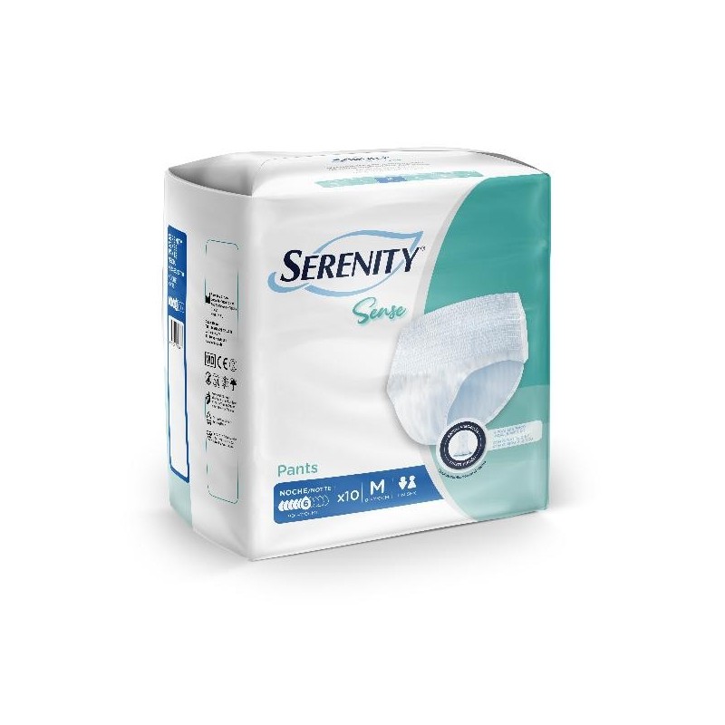 Absorbente Incontinencia Orina Noche Anatómico Serenity Sense Pants 80 Unidades Talla Mediana