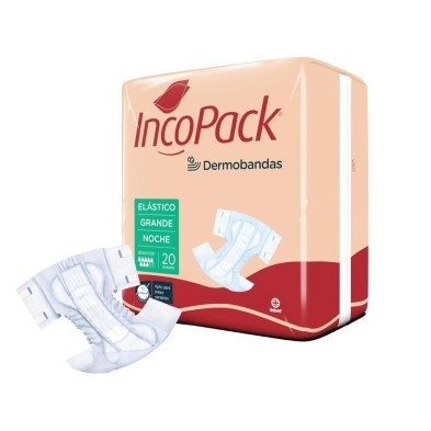 Absorbente Incontinencia Orina Noche Anatómico Incopack Elast 80 Unidades Talla Grande