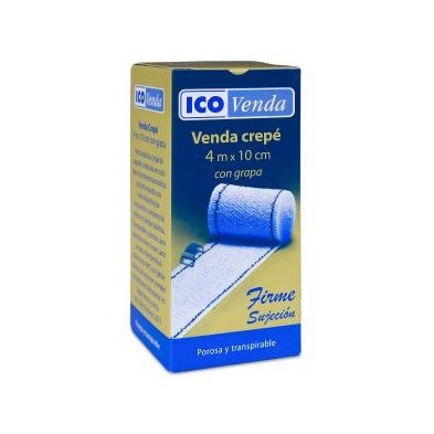 Venda Elastica Crepe Ico Venda 1 Unidad 4 m x 10 cm