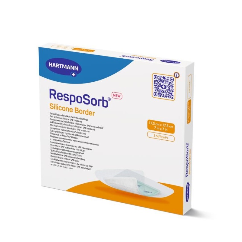 Apósito Estéril Resposorb Silicone Border 3 Unidades 17,5 x 17,5 cm