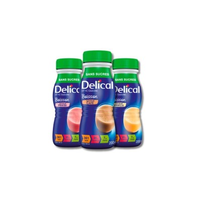 Delical Hp Hc Edulcoree 24 Botellas 200 ml Multisabor (8 Vainilla / 8 Café / 8 Fresa)