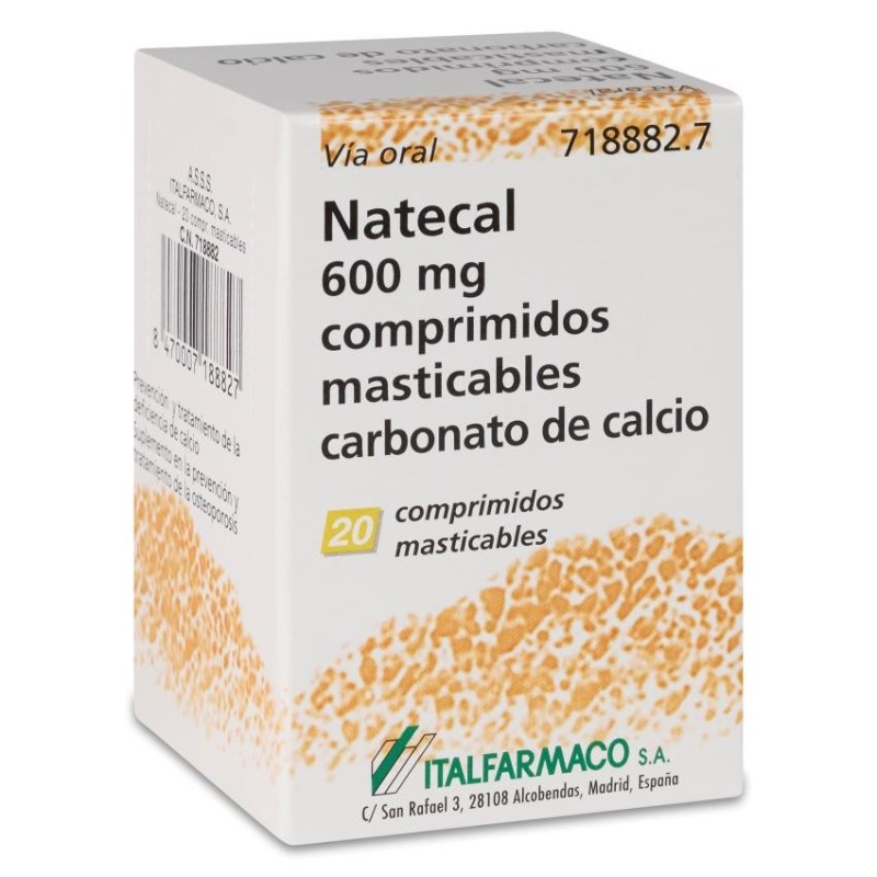 Natecal 1500 mg (600 mg Ca) 20 Comprimidos Masticables