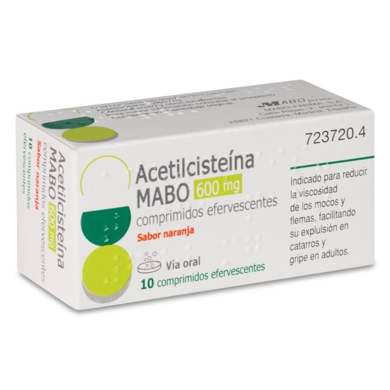 Acetilcisteina Mabo 600 mg 10 Comprimidos Efervescentes (sabor Naranja)