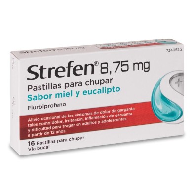 Strefen 8,75 mg 16 Pastillas para Chupar (sabor Miel y Eucalipto)
