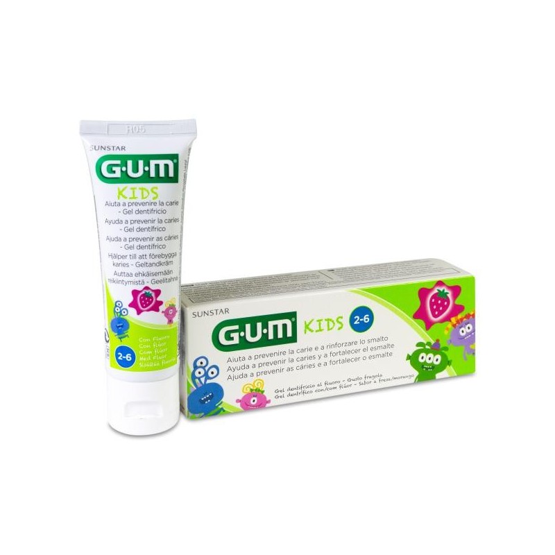 GUM Kids Gel Dentífrico + 3 Años 1 Tubo 50 ml Sabor Fresa