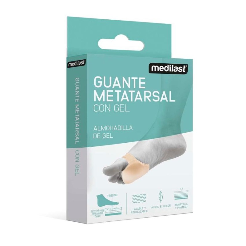 Guante Metatarsal Almohadilla Plantar Medilast Gel 2 Unidades Talla Grande