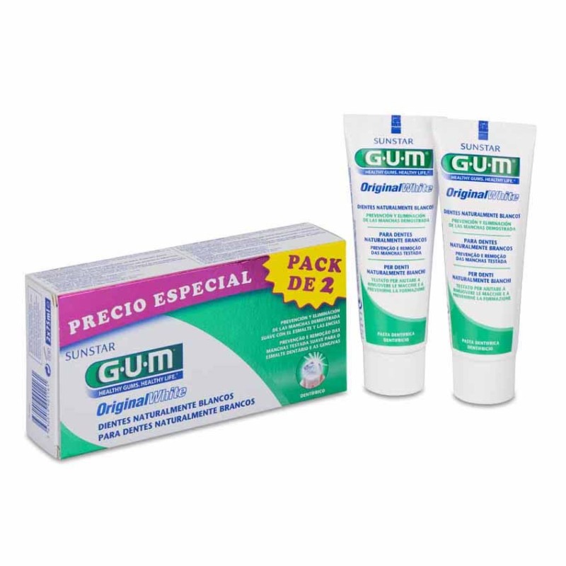 GUM Original White Pasta Dental 2 Tubos 75 ml