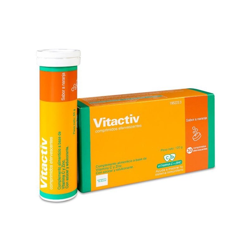 Vitactiv 30 Comprimidos Efervescentes Sabor Naranja