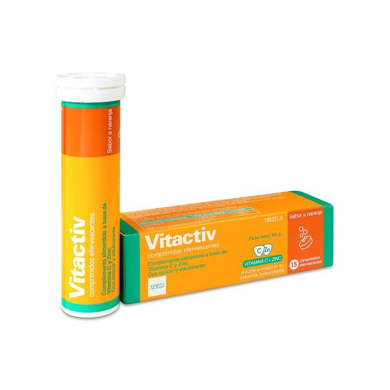 Vitactiv 15 Comprimidos Efervescentes Sabor Naranja