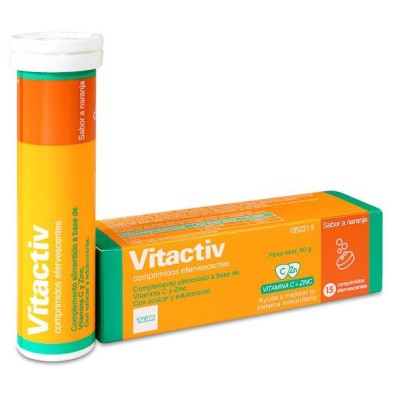 Vitactiv 15 Comprimidos Efervescentes Sabor Naranja