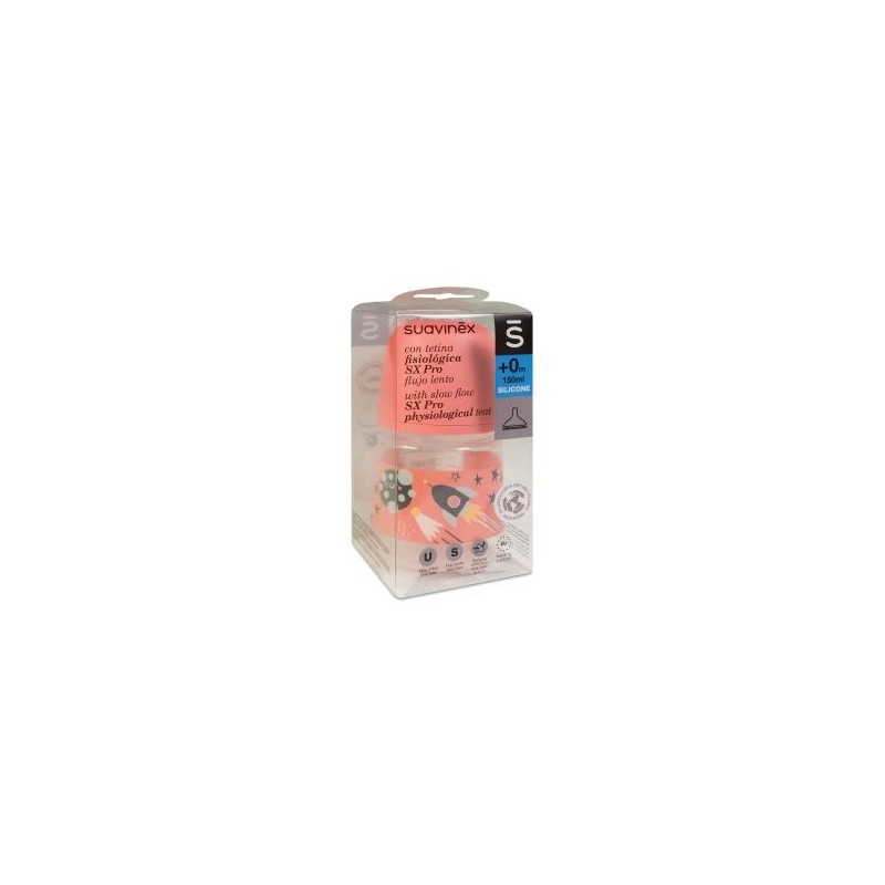 Biberón Tetina Silicona Fisiológica Suavinex Flujo m 150 ml