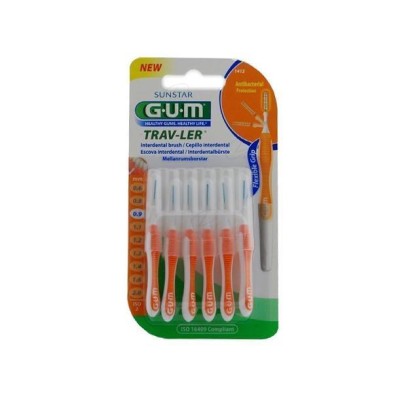 CEPILLO INTERDENTAL VIAJE GUM 1412 TRAV-LER ULTRAFINO CILINDRICO 6 UNIDADES