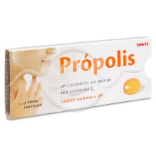 Propolis Sawes en Caramelos sin Azúcar 1 Envase 22 g Sabor Naranja
