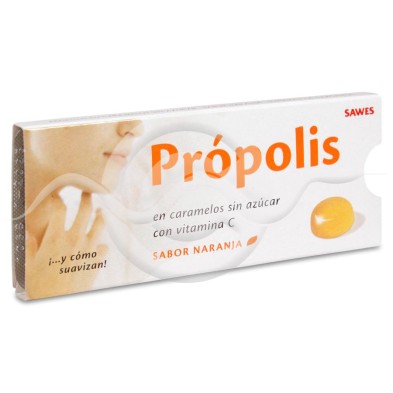 Propolis Sawes en Caramelos sin Azúcar 1 Envase 22 g Sabor Naranja