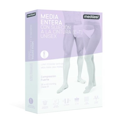 Media E.t. Una Pierna Cintura Compresión Fuerte Medilast 501 Izquierda Talla Grande
