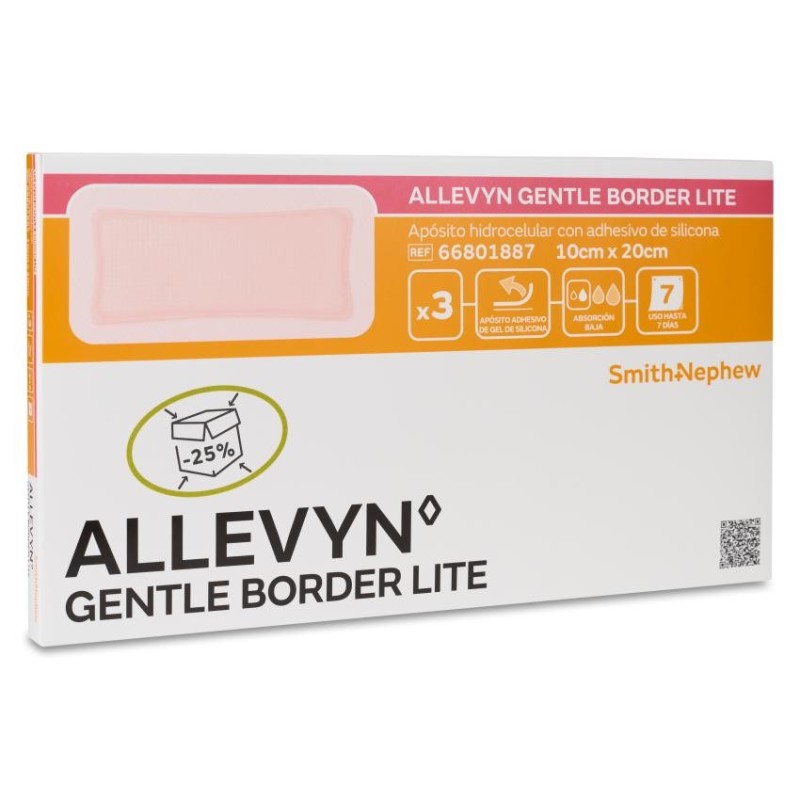Apósito Estéril Allevyn Gentle Border Lite 3 Unidades 10 x 20 cm