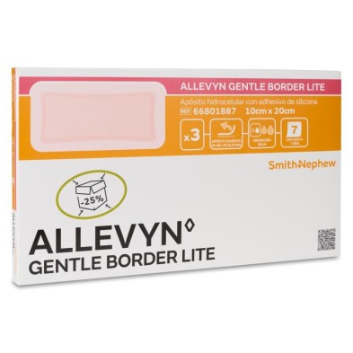 Apósito Estéril Allevyn Gentle Border Lite 3 Unidades 10 x 20 cm