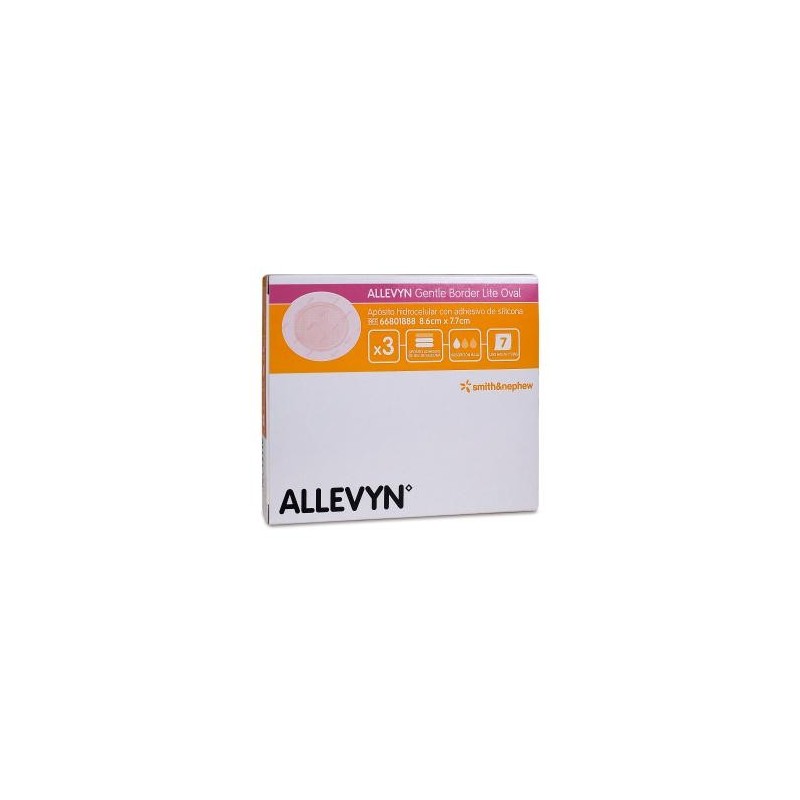 Apósito Estéril Allevyn Gentle Border Lite Oval 3 Unidades 8,6 x 7,7 cm