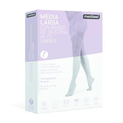 Media Larga (a-f) Compresión Fuerte Medilast 510 Banda de Silicona Talla Pequeña