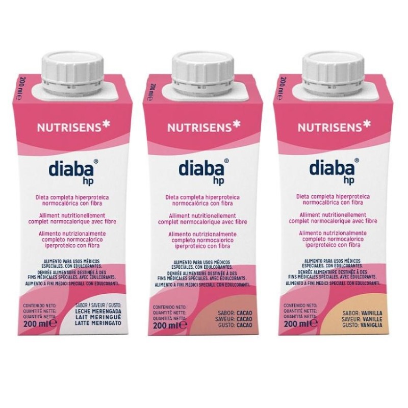 Diaba Hp 24 Tetraedges 200 ml Multisabor (8 Vainilla / 8 Leche Merengada / 8 Chocolate)