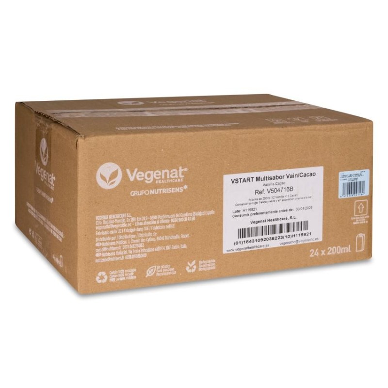 Vstart Advanced 24 Tetraedges 200 ml Multisabor (12 Vainilla / 12 Cacao)