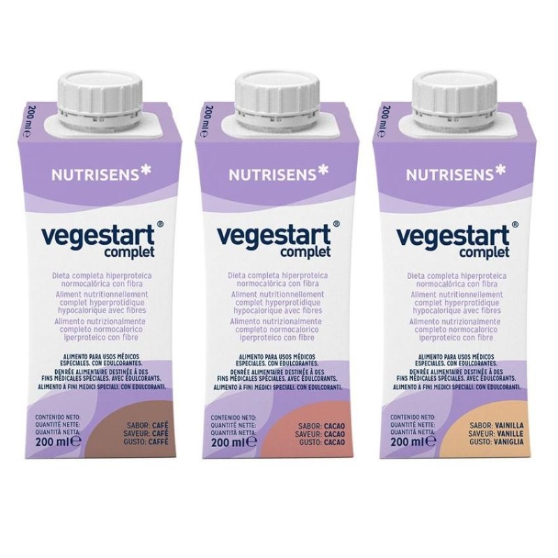 Vstart Advanced 24 Tetraedges 200 ml Multisabor (12 Vainilla / 6 Cacao / 6 Cafe)