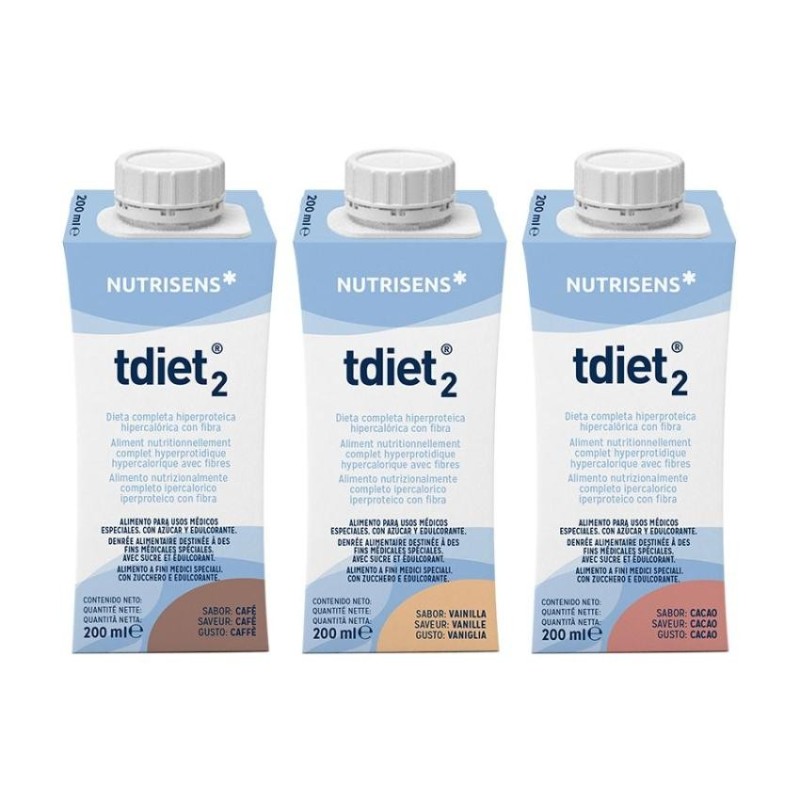 Tdiet 2 - 24 Tetraedges 200 ml Multisabor (8 Vainilla / 8 Cacao / 8 Cafe)