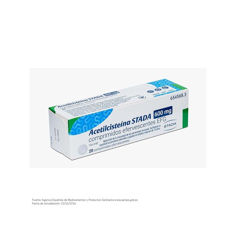 Acetilcisteina Stada Efg 600 mg 20 Comprimidos Efervescentes (tubo)