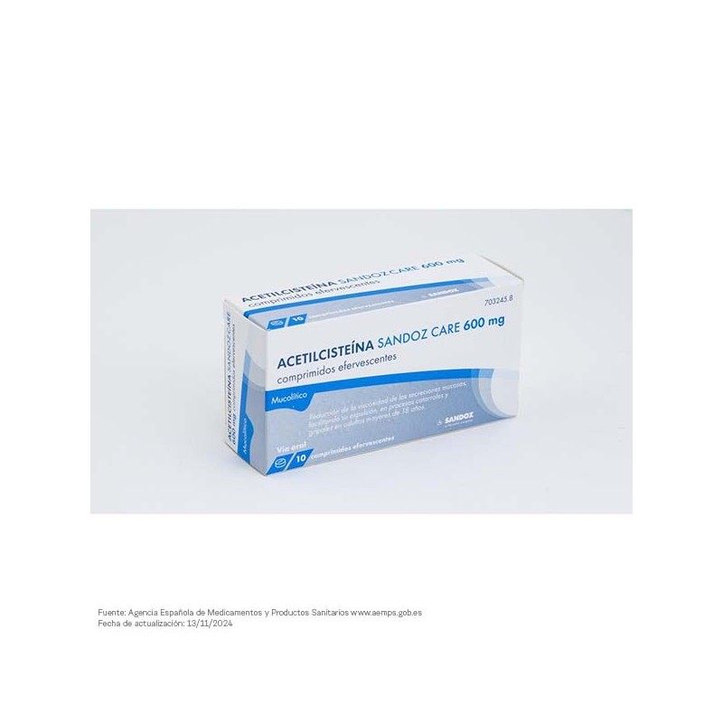 Acetilcisteina Sandoz Care Efg 600 mg 10 Comprimidos Efervescentes