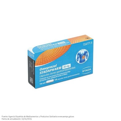 Omeprazol Stadapharm 20 mg 14 Cápsulas Gastrorresistentes (frasco)