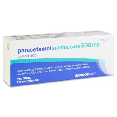 PARACETAMOL SANDOZ CARE EFG 500 MG 20 COMPRIMIDOS