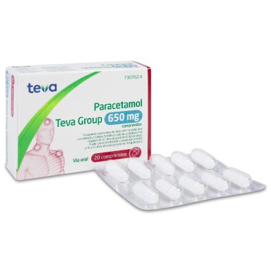 PARACETAMOL TEVA GROUP 650 MG 20 COMPRIMIDOS