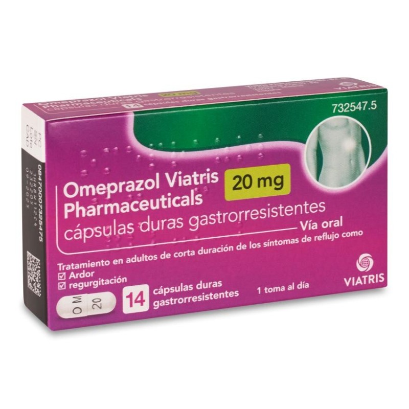 Omeprazol Viatris Pharmaceuticals 20 mg 14 Cápsulas Gastrorresistentes