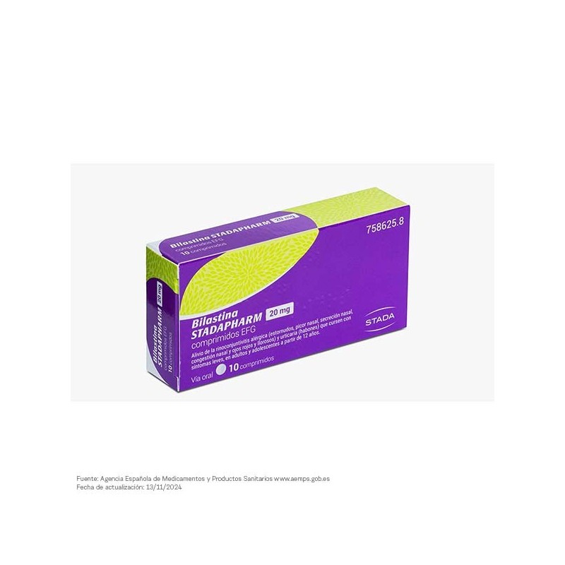 Bilastina Stadapharm Efg 20 mg 10 Comprimidos