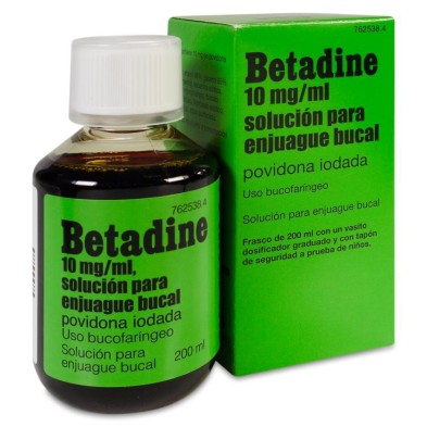 Betadine Bucal 10 mg/ml Solución Bucal para Enjuague 1 Frasco 200 ml