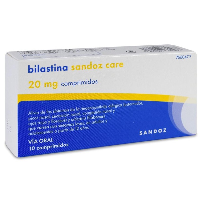 Bilastina Sandoz Care 20 mg 10 Comprimidos