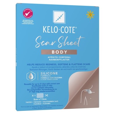 Kelo-cote Apósito Reductor de Cicatrices Corporal 1 Unidad 7,5 cm x 5 cm
