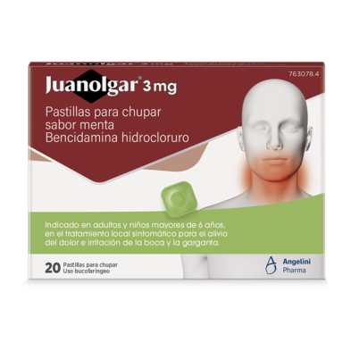 Juanolgar 3 mg 20 Pastillas para Chupar (sabor Menta)(blister)