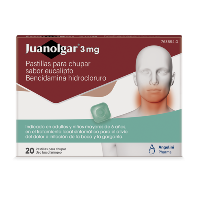 Juanolgar 3 mg 20 Pastillas para Chupar (sabor Eucalipto)(blister)