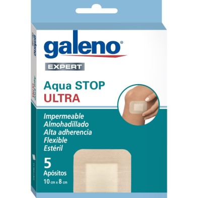 Apósito Estéril Adhesivo Galeno Aqua Stop Ultra 5 Unidades 10 cm x 8 cm