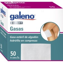 Gasa Estéril Algodón Hidrofilo Compresas Galeno 10 Sobres 5 Unidades