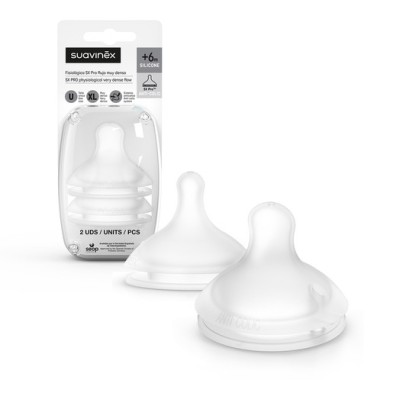 Tetina Silicona Fisiológica Flujo Denso Suavinex Sx Pro + 6 Meses 2 Unidades