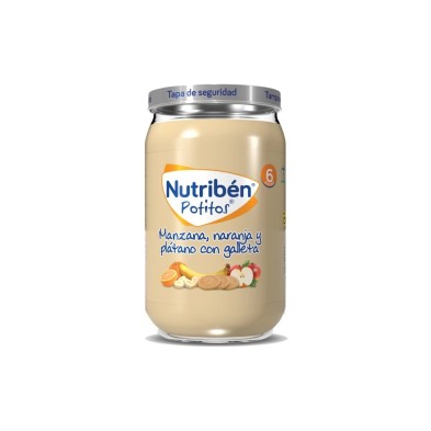 Nutriben Manzana Naranja Plátano y Galleta 1 Potito Junior 200 g
