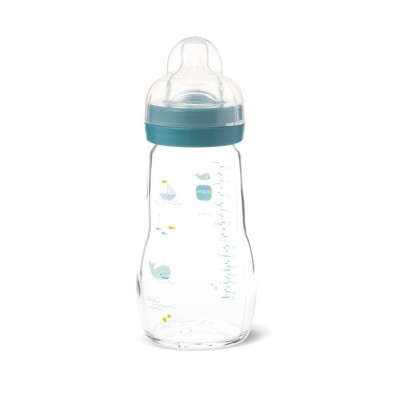 Biberón Cristal Mam Feel Good + 2 Meses 1 Unidad Matt-a 260 ml