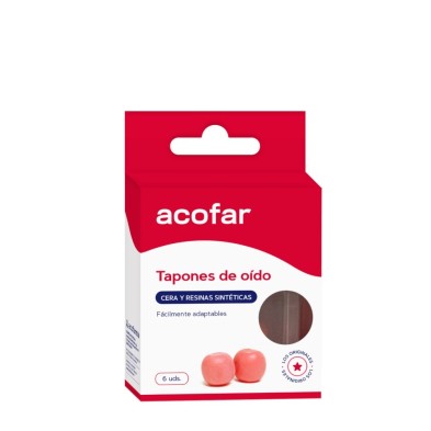 Tapones Oídos Cera y Resinas Sinteticas Acofar 6 Unidades