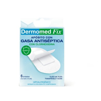 Dermomed Fix Apósito con Gasa Antiseptica 6 Unidades 7,5 cm x 5 cm