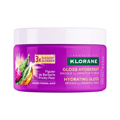 Klorane Gloss Hidratante Mascarilla Iluminadora Tonos Castaños al Higo de Barbaria 1 Envase 250 ml